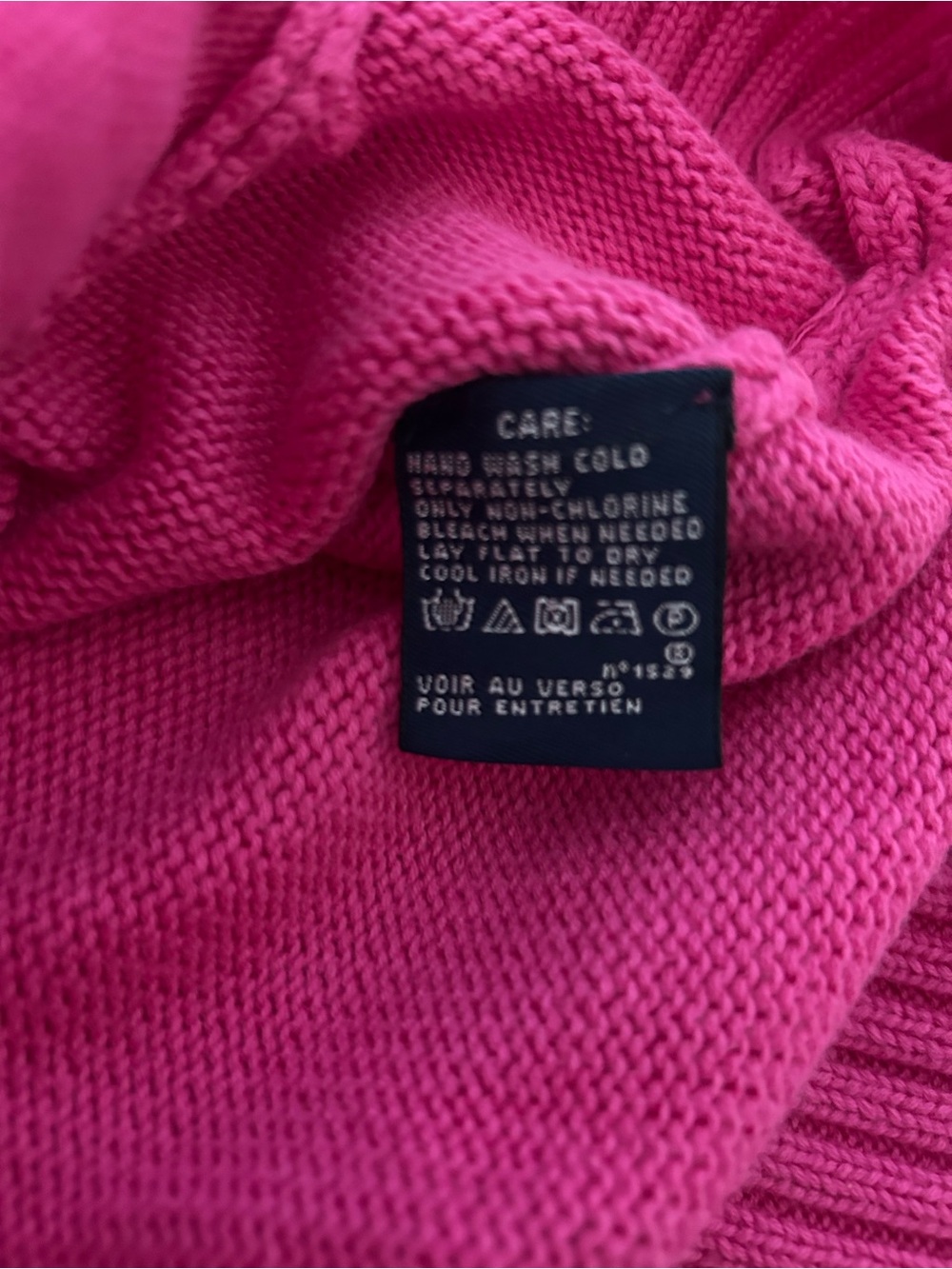 Ralph Lauren Bright Pink Zip-Up Cable-Trim Sweater - Picture 6 of 7